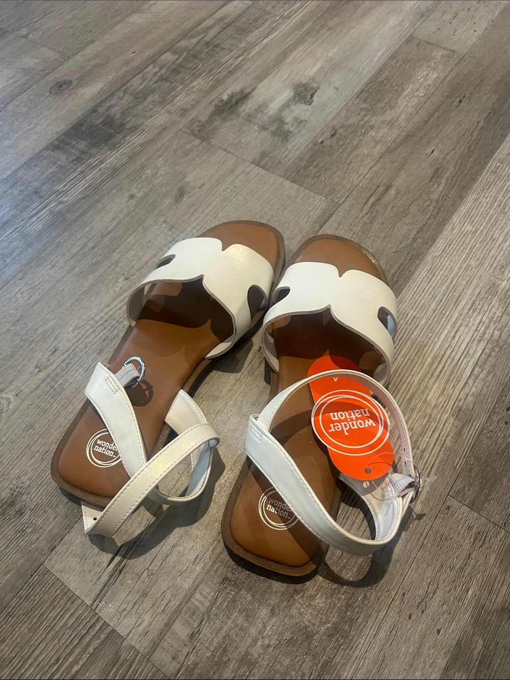 wonder nation White Kids  Slingback Slide Sandals